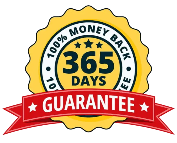 Sonic Solace™ 365-day money back guarantee badge
